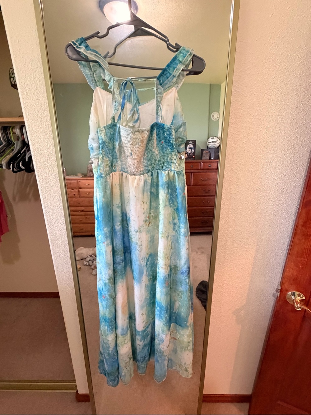 Blue Fairycore Watercolor Ruffle Maxi Dress - Women - Picture 2 of 5